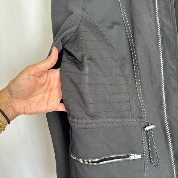 Vintage 90s Chico’s Women's Black Full Zipper Jacket with Mock High Neck sz M - Picture 12 of 12